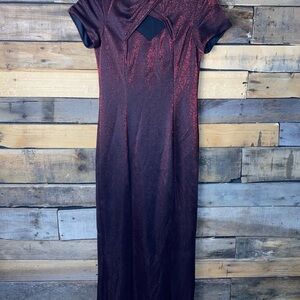 Y2K Vintage Arianna By Rachel Kaye dress red & black iridescent Sz 4P Gothcore